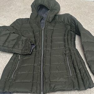 Michael Kors Quilted Hooded Puffer Jacket - Olive